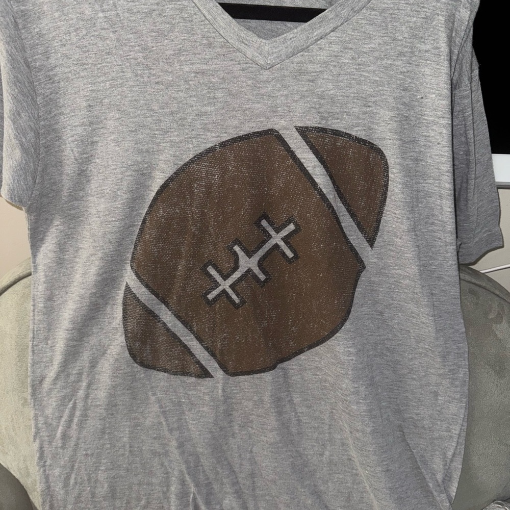 Gray T-Shirt with Football Graphic